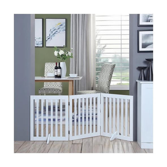 Renn Wood Free Standing Pet Gate with a Pair of Support Feet