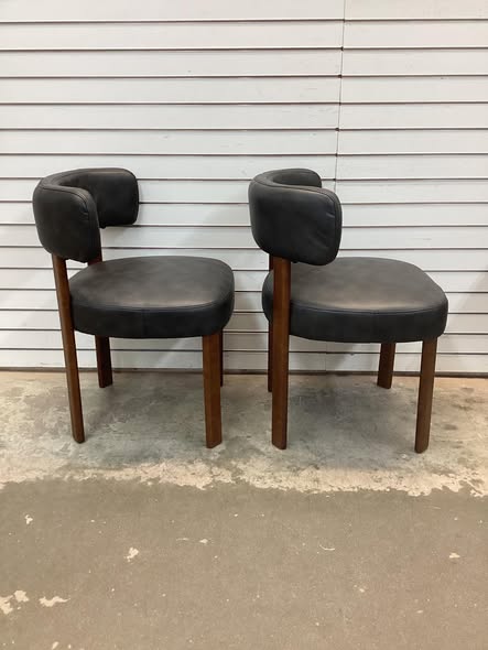 PU Leather Upholstered Solid Wood Dining Chair Side Chair (Set of 2)