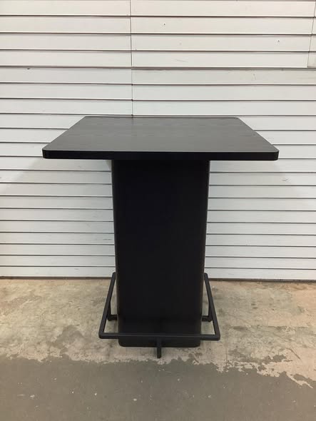 LuckByte Outdoor Wood Square Minimalist Coffee Table Bar Table Chating Table in Black