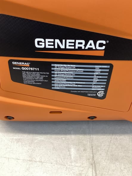 Generac 1200I 1200W/1000W Inverter Generator