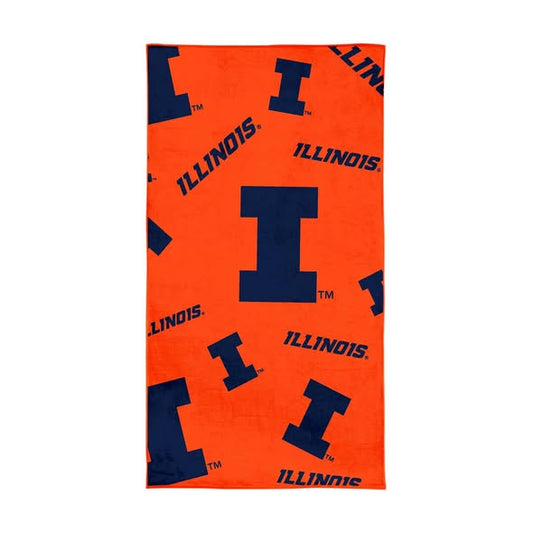 Logo Brands Illinois Fighting Illini 38'x72' Beach Towel