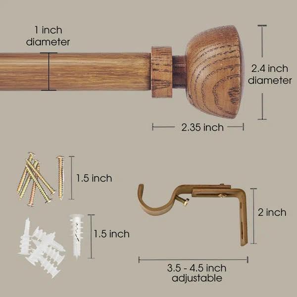 Serenity Iron Adjustable Single Curtain Rod