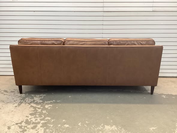 Ashtabula Genuine Leather Square Arm Sofa