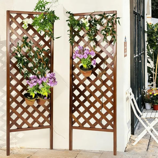 72"H 100% Cedar Wood Lattice Panel Trellis