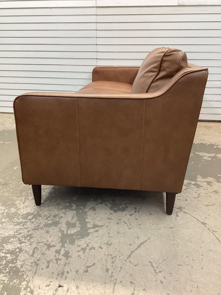 Ashtabula Genuine Leather Square Arm Sofa