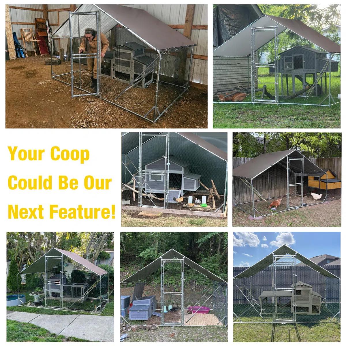 Large Metal Chicken Coop Run Chicken Pen With Ramp