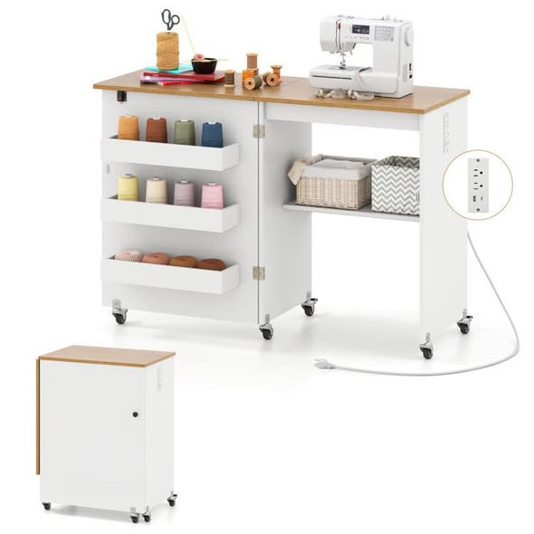Sewing Machine Table With Charging Station