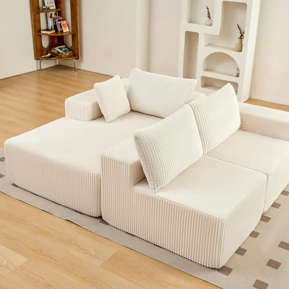 3 - Piece Upholstery Boneless Sofa, Free Combination Cloud Sectional Couch with L-Shape
