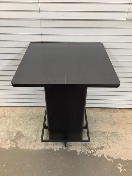 LuckByte Outdoor Wood Square Minimalist Coffee Table Bar Table Chating Table in Black