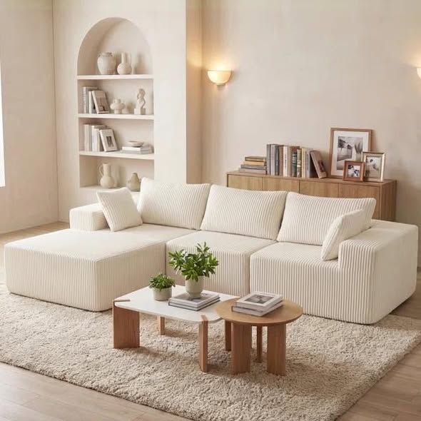 3 - Piece Upholstery Boneless Sofa, Free Combination Cloud Sectional Couch with L-Shape