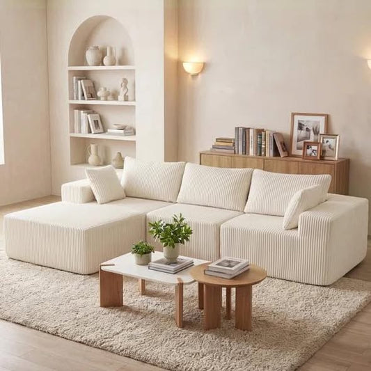 3 - Piece Upholstery Boneless Sofa, Free Combination Cloud Sectional Couch with L-Shape