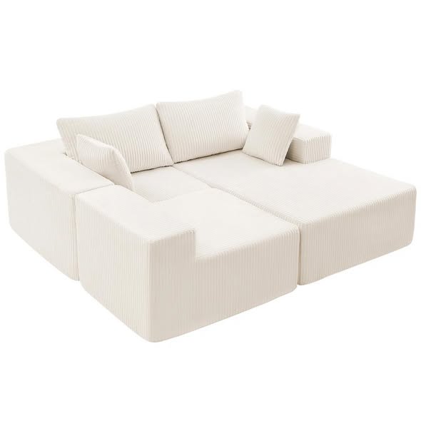 3 - Piece Upholstery Boneless Sofa, Free Combination Cloud Sectional Couch with L-Shape