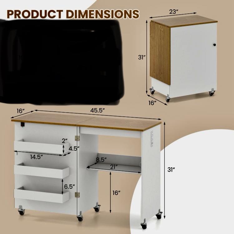 Sewing Machine Table With Charging Station