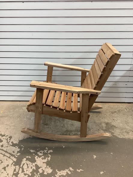 Outdoor Solid Fir Wood Rocking Chair with High Backrest
