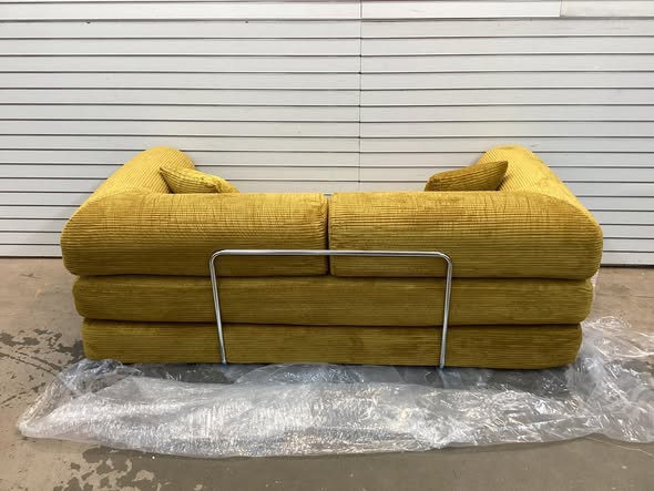 Adonia Foldable Three Person Corduroy Fabric Sofa Bed with High-Rebound Density Sponge