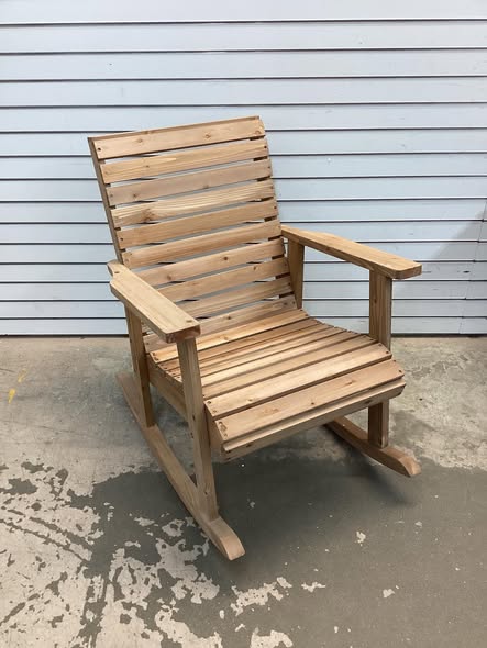 Outdoor Solid Fir Wood Rocking Chair with High Backrest