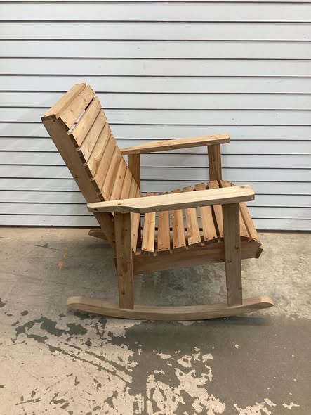 Outdoor Solid Fir Wood Rocking Chair with High Backrest