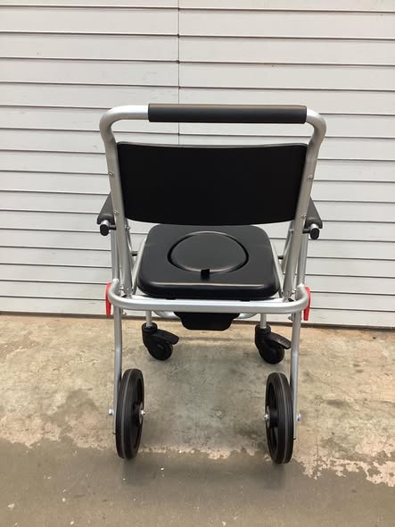 30 in. x 21.5 in. 4-in-1 Bedside Commode Chair Toilet Seat with Brakes, Bucket Footrest Padded Seat & Backrest