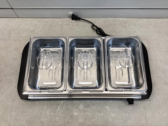 Costway Electric Buffet Server Food Warmer with 3 Removable Trays