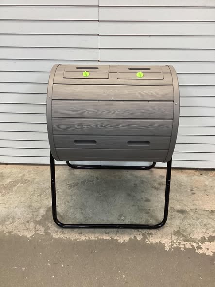 37.5 Gallon Compost Tumbler with Dual Chambers 2 Lockable Doors for Garden Yard