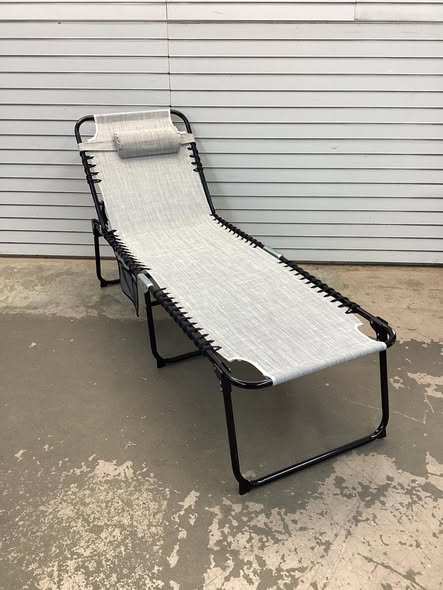 Costway Patio Folding Chaise Lounge Chair Portable Sun Lounger with Adjustable Backrest Gray