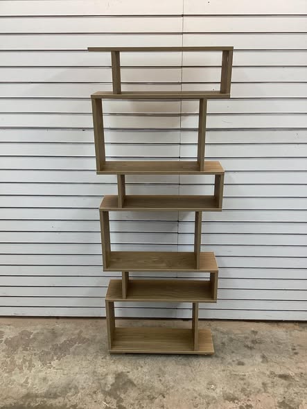 6 Tier S-Shaped Bookshelf Storage Display Bookcase Decor Z-Shelf