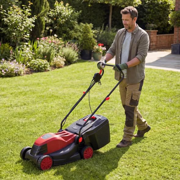 Costway 12-AMP 13.5 Inch Adjustable Electric Corded Lawn Mower with Collection Box