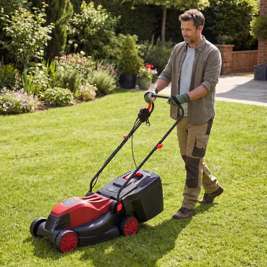 Costway 12-AMP 13.5 Inch Adjustable Electric Corded Lawn Mower with Collection Box