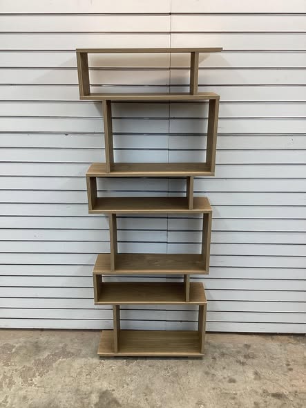 6 Tier S-Shaped Bookshelf Storage Display Bookcase Decor Z-Shelf