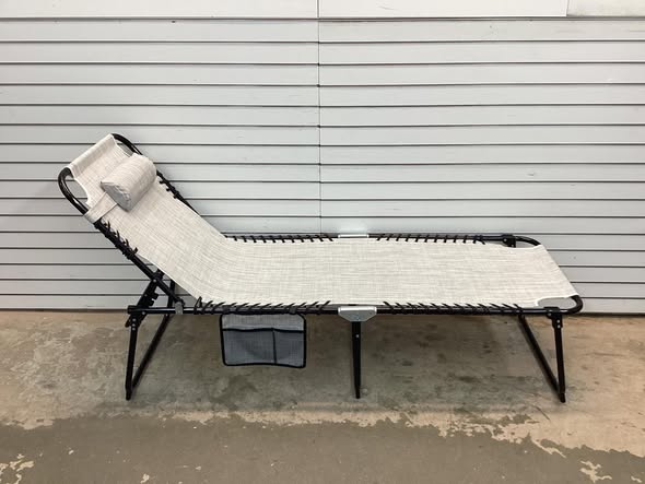 Costway Patio Folding Chaise Lounge Chair Portable Sun Lounger with Adjustable Backrest Gray