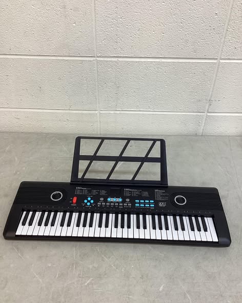 Costway 61 Keys Kids Piano Keyboard with Carry Bag Microphone Sheet Stand Power Supply