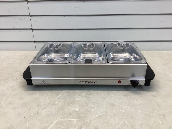 Costway Electric Buffet Server Food Warmer with 3 Removable Trays