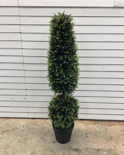 4 Feet Artificial Boxwood Topiary Tree with Natural Vines and PE Leaves
