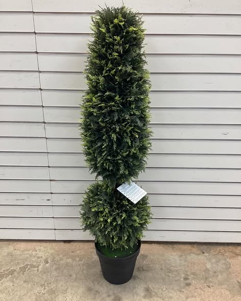 4 Feet Artificial Boxwood Topiary Tree with Natural Vines and PE Leaves