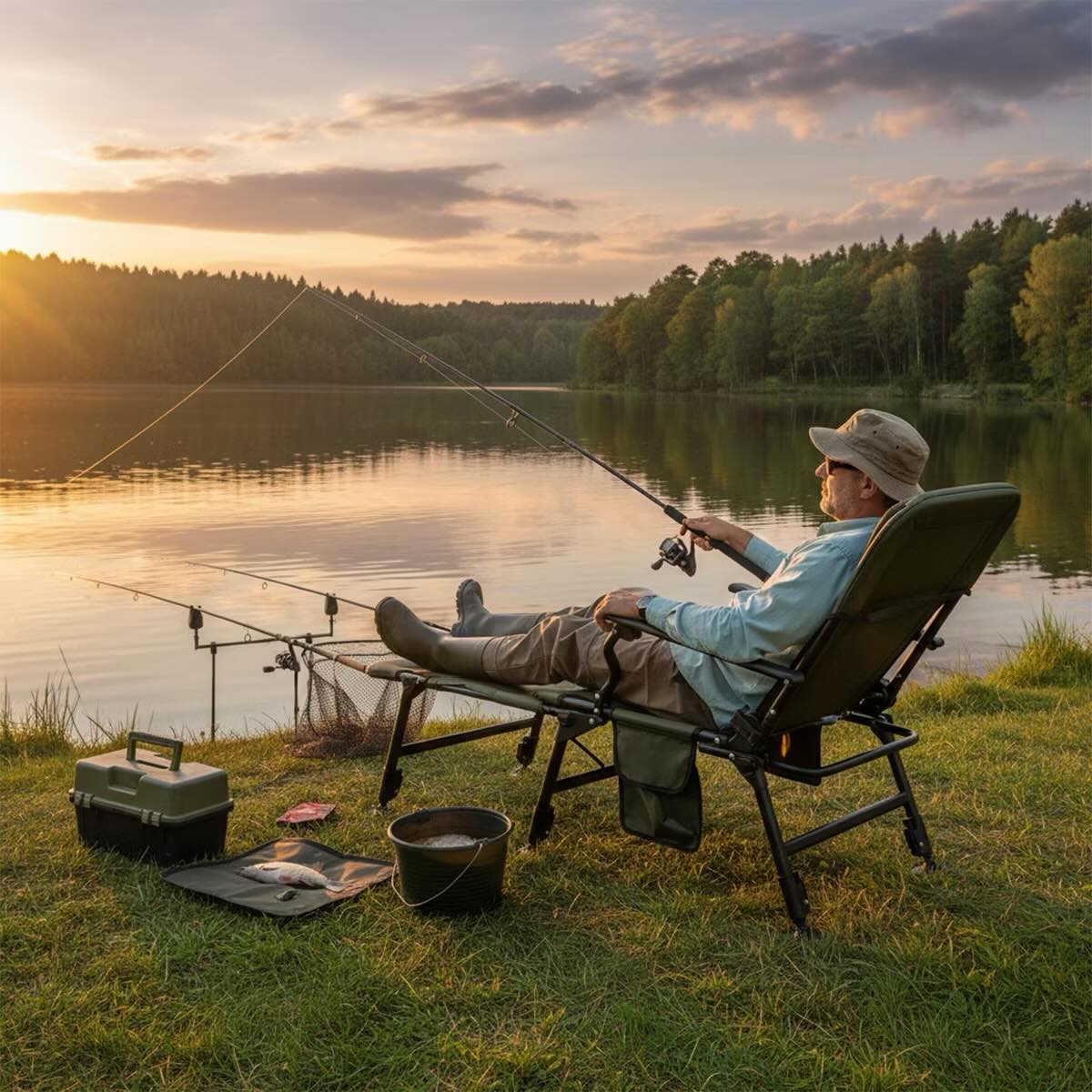 Gymax Oversized Foldable Fishing Chair for Adults Camping Chair w/ Detachable Footrest