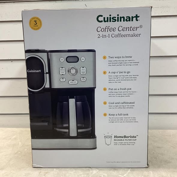 Cuisinart 2-in-1 Coffeemaker, 12 Cup Capacity, Single Serve, Hot or Iced