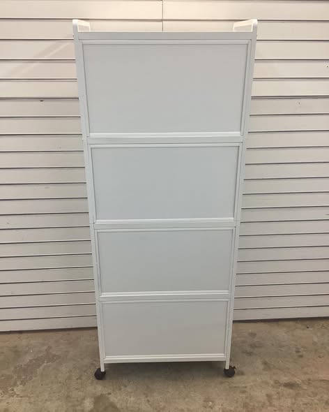 Costway White 4-Shelf Metal 23.5 in. W Kitchen Baker's Rack Storage Cabinet