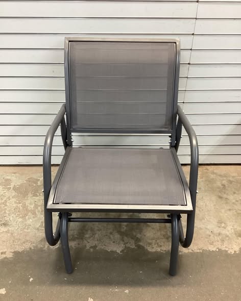 Costway Outdoor Single Swing Glider Rocking Chair Fabric Armrest Garden Porch Backyard Grey