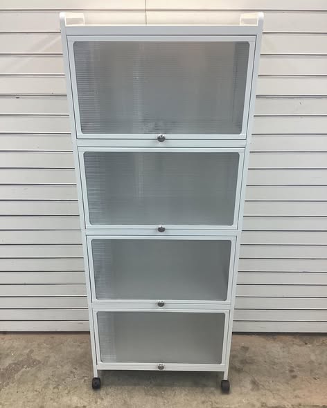 Costway White 4-Shelf Metal 23.5 in. W Kitchen Baker's Rack Storage Cabinet