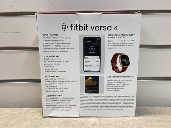 Fitbit Versa 4 One Size Fitness Smartwatch Bundle, Beet Juice & Copper Rose