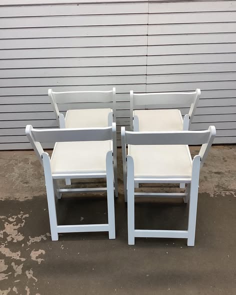 Costway 4 Pack Resin Folding Chairs with Padded Seat