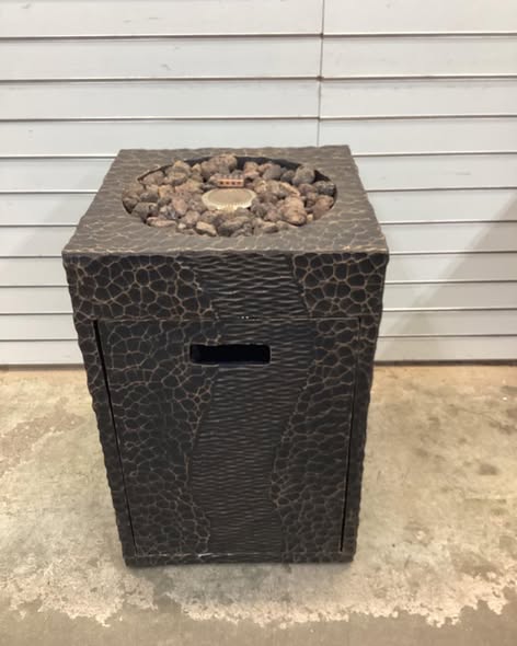 Costway 16'' Square Outdoor Propane Fire Pit w/Lava Rocks Waterproof Cover 30,000 BTU Black.
