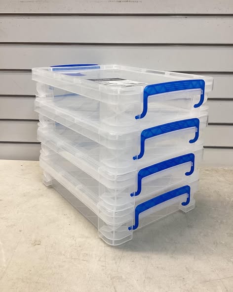 Super Stacker, Document Boxes, Clear, 4 Pack