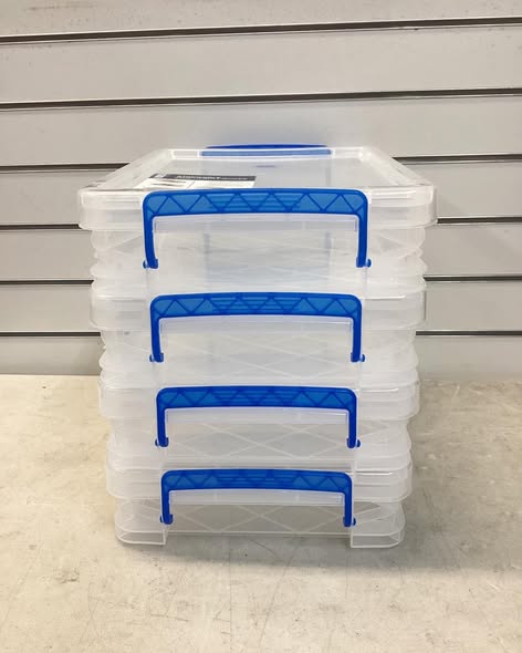 Super Stacker, Document Boxes, Clear, 4 Pack