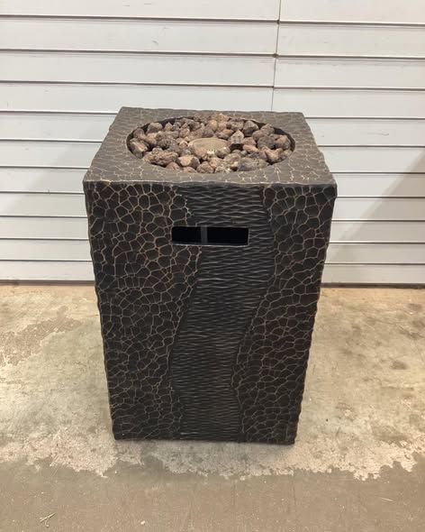 Costway 16'' Square Outdoor Propane Fire Pit w/Lava Rocks Waterproof Cover 30,000 BTU Black.