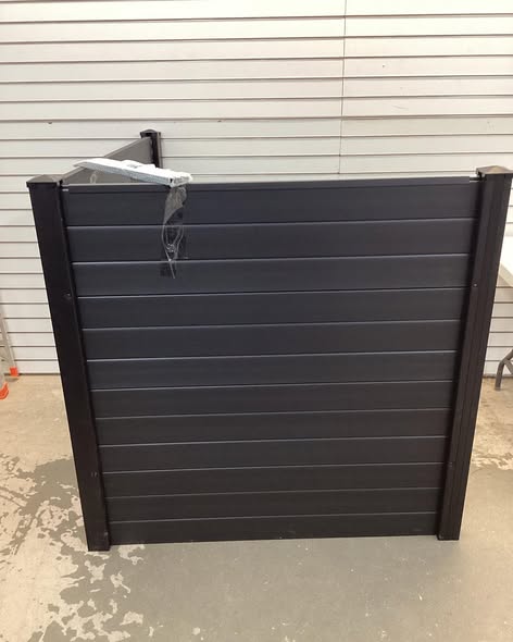 Costway Outdoor PVC Privacy Panels 2-Pack Picket Fence with 3 Cuspidal Foot Stakes Black