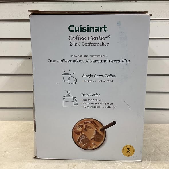 Cuisinart 2-in-1 Coffeemaker, 12 Cup Capacity, Single Serve, Hot or Iced