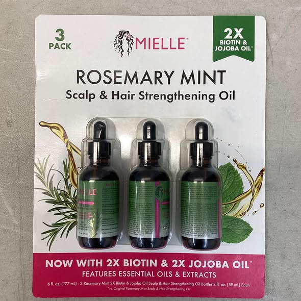 Mielle Rosemary Mint Scalp & Hair Strengthening Oil, 2 oz., 3 pk.