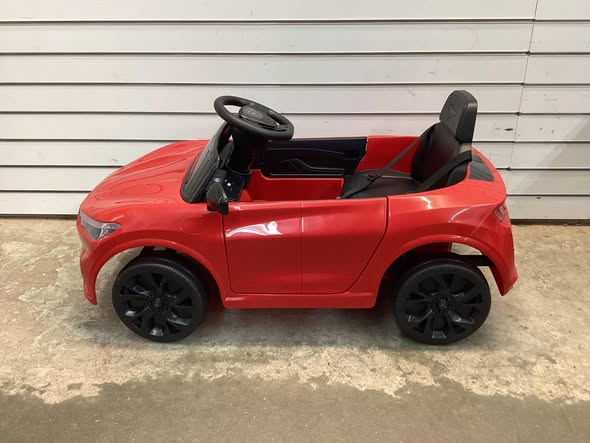 12V Licensed Electric Ride-On Car with Remote Control LED Lights and Music Red