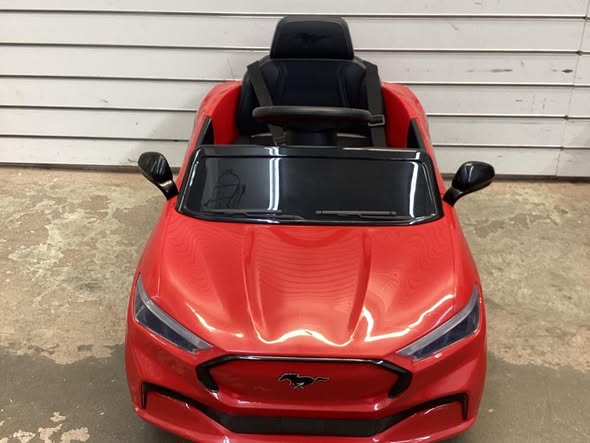 12V Licensed Electric Ride-On Car with Remote Control LED Lights and Music Red